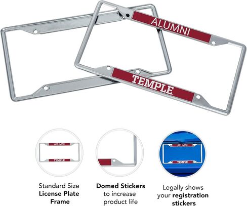 Desert Cactus Temple University Owls TU Car Accessories Metal License Plate Frame and Tag Holder for Front or Rear of Car (Alumni) in Saudi Arabia