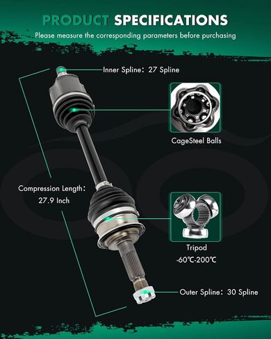 SCITOO CV Axle Shaft Front Driver and Passenger Side Compatible for Toyota for Sequoia,for Toyota for Tundra 66-5194 4WD 1pcs 2000-2007 in Saudi Arabia