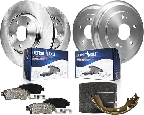 Detroit Axle - Brake Kit for 2012-2015 Honda Civic, 2013 2014 Disc Brake Rotors Ceramic Brakes Pads Rear Brake Drums Brakes Shoes Replacement : 10.31" inch Front Rotors in Saudi Arabia