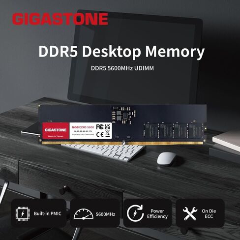 【ذاكرة الوصول العشوائي DDR5】 مجموعة GIGASTONE 128 جيجابايت (4 × 32 جيجابايت) DDR5 4800 ميجاهرتز PC5-38400 CL 40-40-40-77 1.1 فولت UDIMM 288 Pin غير مخزنة وغير ECC ترقية ذاكرة سطح المكتب للكمبيوتر الشخصي عالية الأداء in Saudi Arabia