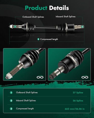 SCITOO Rear Left Right CV Axle Fit 2005-2007 for Polaris Ranger 500 2007-2007 for Polaris Ranger 700 2005-2007 for Polaris Ranger XP 700 1332423 1380236 2PCS in Saudi Arabia