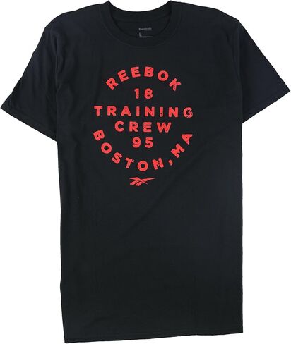 تي شيرت رجالي من Reebok Training Crew Boston MA جرافيك، أسود، مقاس كبير in Saudi Arabia