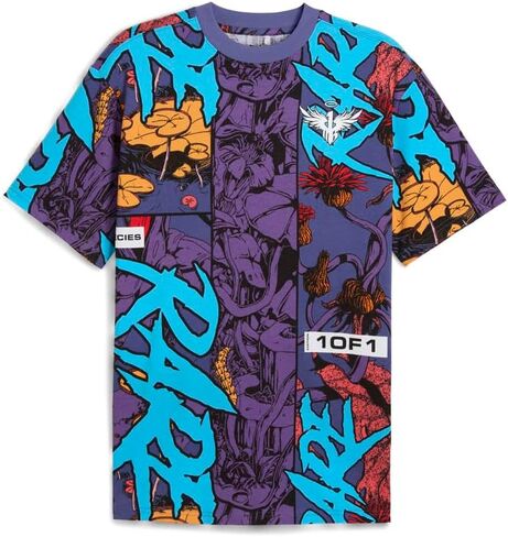 PUMA Mens Melo X Phoenix Graphic Crew Neck Short Sleeve Casual Tops Casual - Blue in Saudi Arabia