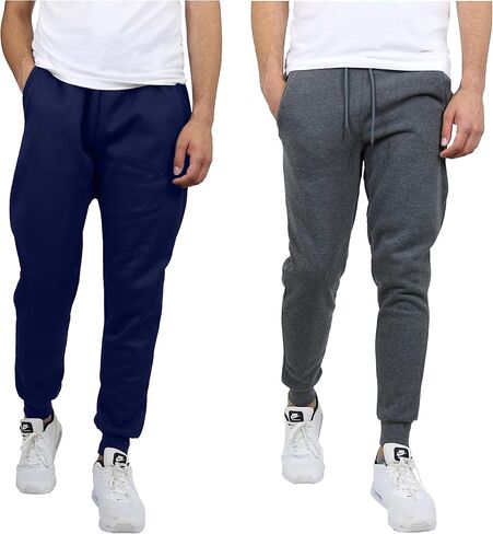 Galaxy by Harvic Mens Slim Fit Fleece Joggers Sweatpants 2 Pack in Saudi Arabia