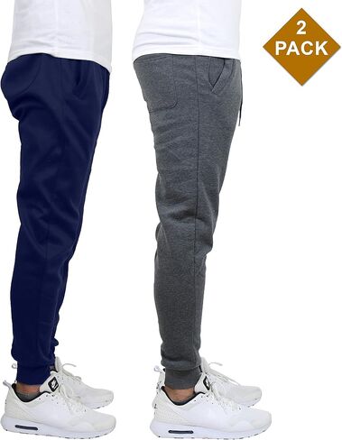 Galaxy by Harvic Mens Slim Fit Fleece Joggers Sweatpants 2 Pack in Saudi Arabia
