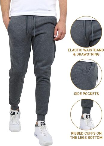 Galaxy by Harvic Mens Slim Fit Fleece Joggers Sweatpants 2 Pack in Saudi Arabia