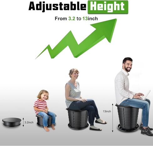 مرحاض محمول قابل للسحب، مقاس XXL، نونية محمولة مقاس 19.7 بوصة للبالغين والأطفال، مرحاض للتخييم مع غطاء، مرحاض للسفر، نونية محمولة للتخييم، والمشي لمسافات طويلة، ورحلة الطريق، والسيارة، والخيمة، وسائقي الشاحنات in Kuwait