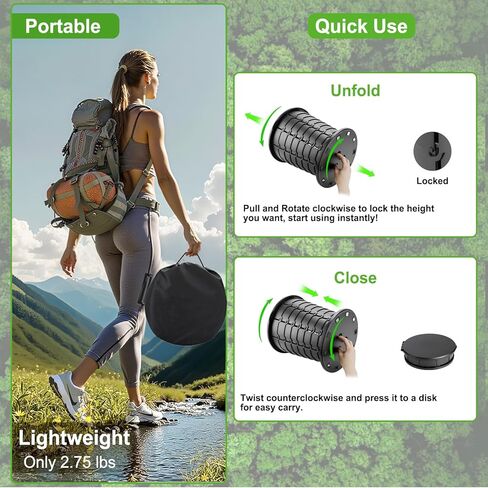 مرحاض محمول قابل للسحب، مقاس XXL، نونية محمولة مقاس 19.7 بوصة للبالغين والأطفال، مرحاض للتخييم مع غطاء، مرحاض للسفر، نونية محمولة للتخييم، والمشي لمسافات طويلة، ورحلة الطريق، والسيارة، والخيمة، وسائقي الشاحنات in Kuwait