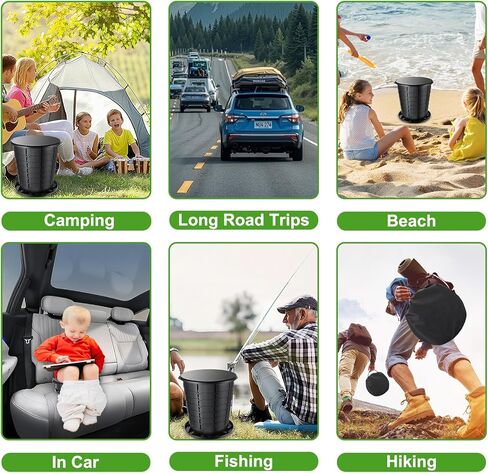 مرحاض محمول قابل للسحب، مقاس XXL، نونية محمولة مقاس 19.7 بوصة للبالغين والأطفال، مرحاض للتخييم مع غطاء، مرحاض للسفر، نونية محمولة للتخييم، والمشي لمسافات طويلة، ورحلة الطريق، والسيارة، والخيمة، وسائقي الشاحنات in Kuwait