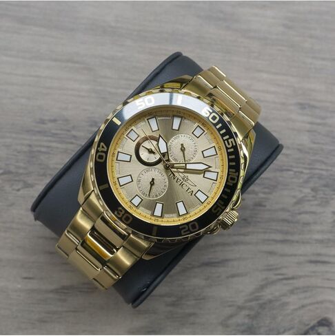 Invicta Men's 46045 Pro Diver Quartz Chronograph Gold Dial Watch in Saudi Arabia