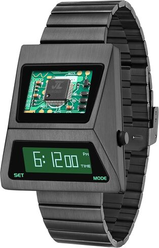BENLYDESIGN Unique Metal Wristwatch OLED Display Men's Digital Unique Metal Watches, Lift-to-Wake Screen, Stainless Steel Strap in Saudi Arabia