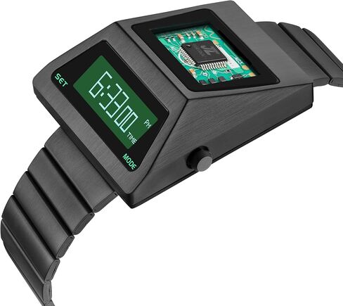 BENLYDESIGN Unique Metal Wristwatch OLED Display Men's Digital Unique Metal Watches, Lift-to-Wake Screen, Stainless Steel Strap in Saudi Arabia