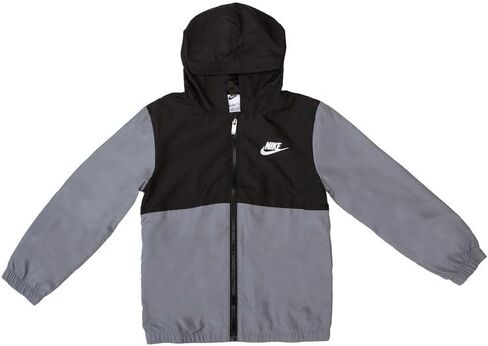 سترة Nike Sportswear خفيفة الوزن بغطاء للرأس بسحاب كامل - رمادي دخاني - مقاس للأطفال 7 in Saudi Arabia