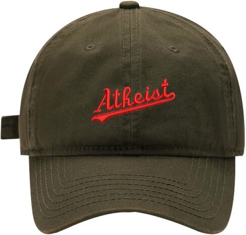 Mens Baseball Caps Embroidered Atheist Anti Religion Adjustable Washed Cotton Dad Hat in Kuwait