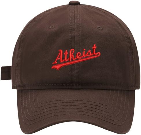 Mens Baseball Caps Embroidered Atheist Anti Religion Adjustable Washed Cotton Dad Hat in Kuwait