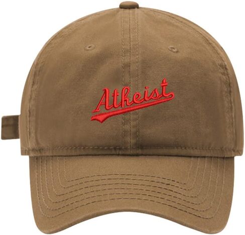 Mens Baseball Caps Embroidered Atheist Anti Religion Adjustable Washed Cotton Dad Hat in Kuwait
