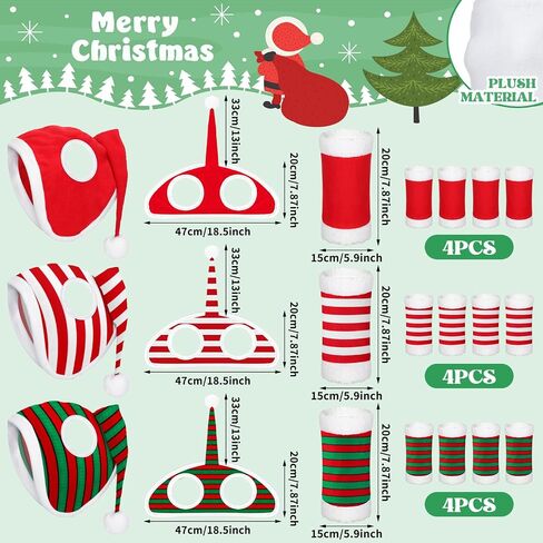 15 Pcs Christmas Horse Accessory Includes 12 Pcs Christmas Horse Leg Wraps Standing Wraps and 3 Pcs Christmas Santa Hat Horse Cap for Holiday Christmas Horse Costume Accessories in Saudi Arabia