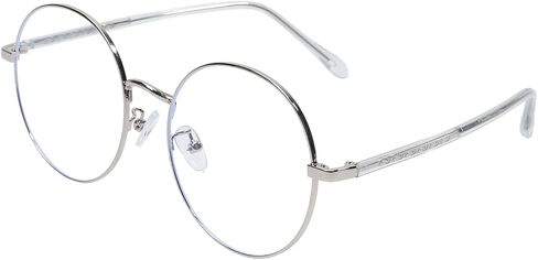 Circular Blue Light Filtering Glasses for Women Men 99% HD Vision Computer Eyewear with Lightweight Metal Frame for Digital Screen Protection in Saudi Arabia