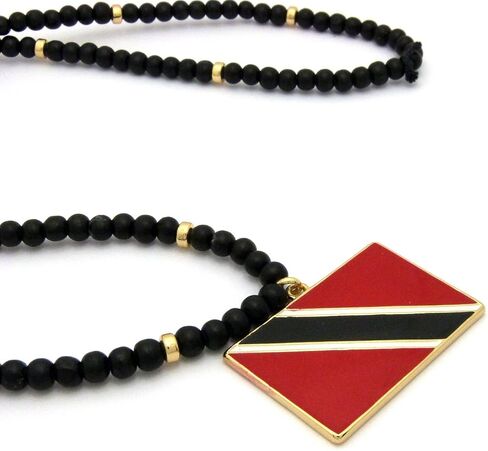NEW FLAG PENDANT & 6mm/30" WOODEN BEAD CHAIN HIP HOP NECKLACE in Saudi Arabia