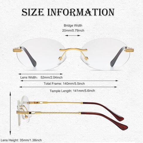 TOSGMLOUS Retro Oval Sunglasses Rimless Small Round Glasses Frameless UV400 Men Women Fashion Shades in Kuwait