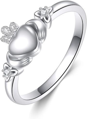 925 Sterling Silver Claddagh Ring/Celtic Knot Ring for Women, Irish Wedding Rings, Celtic Knot Irish Jewelry for Women in Kuwait