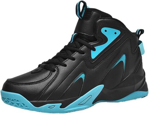 Plus Size Men's High-Top Basketball Shoes: Comfy, Breathable, Non-Slip, Shock-Absorbent Lace-Up Sneakers Ideal for Indoor & Outdoor Training, Running, & Walking in Kuwait