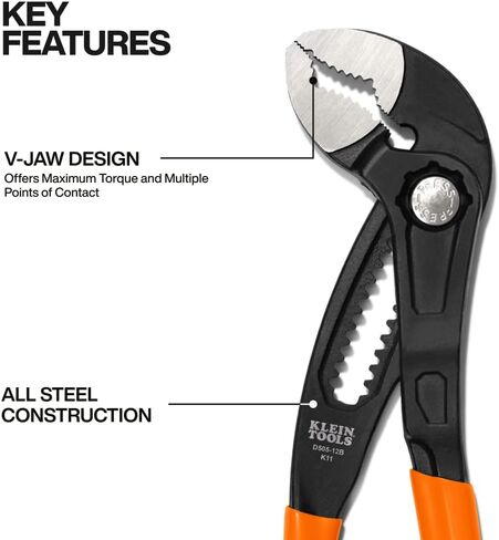 Klein Tools D50510B Pump Pliers, Klaw Quick-Adjust, Curved Jaw, Hardened Teeth for Maximum Torque, 10-Inch in Saudi Arabia