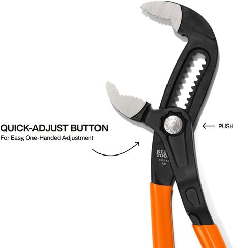 Klein Tools D50510B Pump Pliers, Klaw Quick-Adjust, Curved Jaw, Hardened Teeth for Maximum Torque, 10-Inch in Saudi Arabia