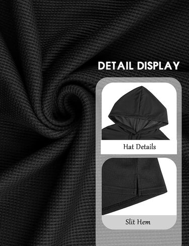 Women’s Lightweight Hoodie Sweatshirts Casual Waffle Knit Long Sleeve Drawstring Pullover Tops in Saudi Arabia