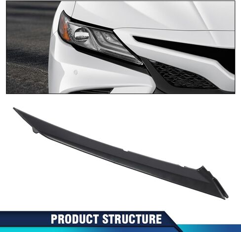 PIT66 Pair Front Bumper Grille Trim Molding Compatible with Toyota Camry SE XSE 2018-2022 5271306100, 5271206100, TO1047105, TO1046105 Painted Gloss Black in Saudi Arabia