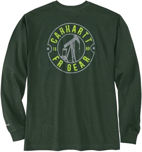 تي شيرت Carhartt للرجال ذو قوة مقاومة للهب وخفيف الوزن وأكمام طويلة ورسومات زيتية in Saudi Arabia