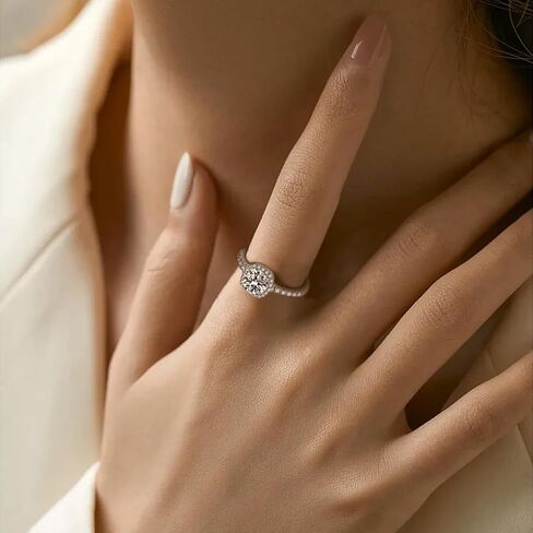 925 Sterling Silver Adjustable Zircon Ring | Sparkling Zircon Stones | Hypoallergenic, Tarnish-Resistant | Elegant Open Design in Saudi Arabia