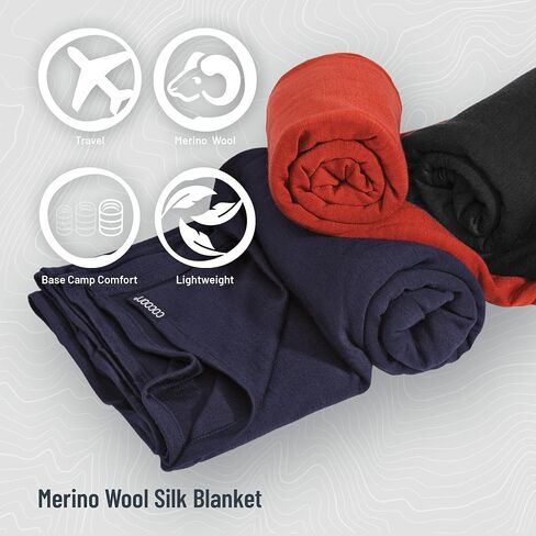 COCOON - بطانية من صوف ميرينو للسفر - مريحة وناعمة ودافئة وخفيفة الوزن وتنظيم درجة الحرارة (عادي 70 بوصة × 55 بوصة - رمادي جرافيتي) in Kuwait