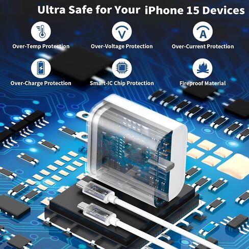 شاحن iPhone 16 Pro شحن سريع، كتلة شاحن USB C سريع 20 وات مع كابل شحن USB C إلى C بطول 10 أقدام لهواتف iPhone 16/16 Plus/16 Pro/16 Pro Max/15/15 Plus/15 Pro/15 Pro Max، iPad Pro /الهواء/ميني، وردي in Saudi Arabia