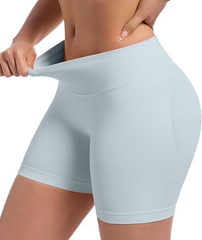 Women Workout Impact Shorts Scrunch Butt Lifting Seamless Yoga Gym Booty Biker Shorts in Saudi Arabia