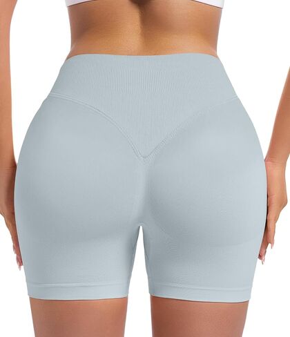Women Workout Impact Shorts Scrunch Butt Lifting Seamless Yoga Gym Booty Biker Shorts in Saudi Arabia