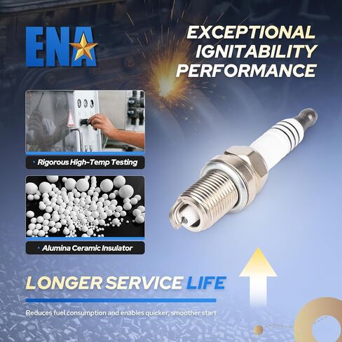 ENA Set of 6 Platinum Spark Plug Compatible with Acura Audi Jaguar Lexus Nissan Toyota Various Vehicles Replacement for 4503 PK16TT 000018KJ13 0031595403 in Saudi Arabia