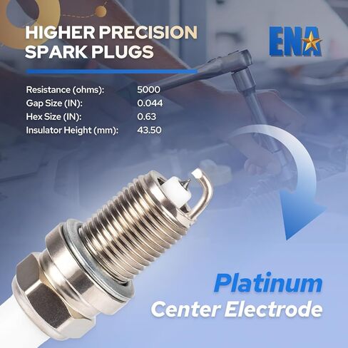 ENA Set of 6 Platinum Spark Plug Compatible with Acura Audi Jaguar Lexus Nissan Toyota Various Vehicles Replacement for 4503 PK16TT 000018KJ13 0031595403 in Saudi Arabia
