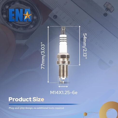 ENA Set of 6 Platinum Spark Plug Compatible with Acura Audi Jaguar Lexus Nissan Toyota Various Vehicles Replacement for 4503 PK16TT 000018KJ13 0031595403 in Saudi Arabia