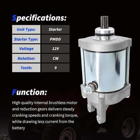 Starter 3304-274 متوافق مع Arctic Cat DVX 250 300 Utility Alterra 300 KVF300 Brute Force 300 Kymco Maxxer MXU Mongoose 250 300 Can-am DS250 2007 2008 2009 2010 2011 2012 2013 2014-2019 in Saudi Arabia