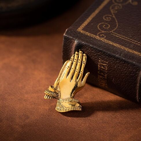 Serenity Prayer Brooch Pins Gold Praying Hands Vintage Lapel Badge Brooches for Women Fashion Jewelry Clothing Decoration Accessories in Kuwait