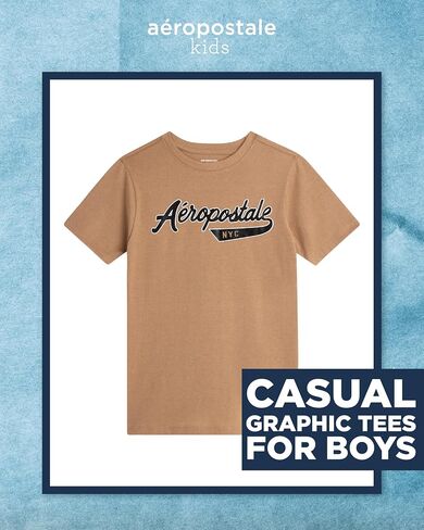 Aeropostale Boys Graphic Tees - Crewneck Pullover Shirt Shirt Tops Tops Kids Youth Graphic Tee for Boys (الحجم: 8-16) in Kuwait