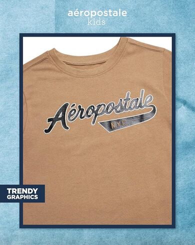 Aeropostale Boys Graphic Tees - Crewneck Pullover Shirt Shirt Tops Tops Kids Youth Graphic Tee for Boys (الحجم: 8-16) in Kuwait