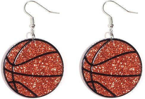 Football Basketball Baseball Soccer Dangle Earrings American Football Ball Game Earrings Glitter Acrylic Shiny Earrings for Women in Saudi Arabia