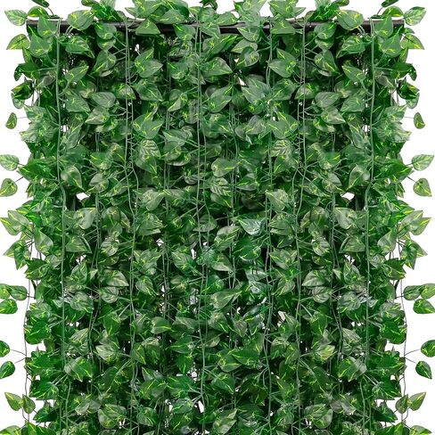 450 Feet 60 Pack Fake Greenery Hanging Garland, Artificial Ivy Leaf Plants, Vine Leaves, Flowers Foliage for Bedroom Garden Wall Decor in Saudi Arabia