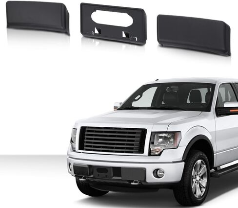 CHEDA Front Bumper Guards Pads & License Plate Frame Bracket Compatible with Ford F150 2009-2014 9L3Z17E810B 9L3Z17A385A in Saudi Arabia