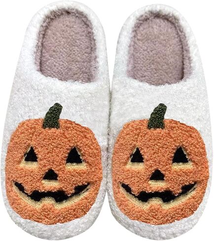 Pumpkin Slippers for Women Men Halloween Slippers Spooky Slipper Halloween Gifts for Woman in Saudi Arabia