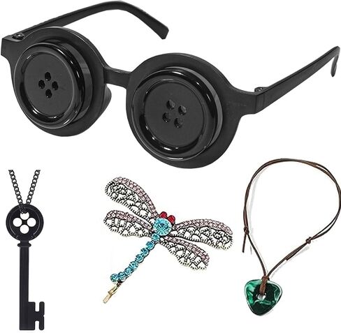 Button Eyes Glasses Costume Accessories Merchandise Cosplay Party Gifts for Halloween Christmas Fans Women Adult in Saudi Arabia