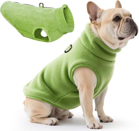 Idepet Dog Fleece Vest Sweater Zip Up Warm Pullover Dogs Jacket with D-Ring Leash Winter Cold Weater Coat Pet Sweatershirt Clothes Hoodie for Small Medium Dogs Boy Girl (Purple, M) in Kuwait