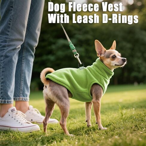 Idepet Dog Fleece Vest Sweater Zip Up Warm Pullover Dogs Jacket with D-Ring Leash Winter Cold Weater Coat Pet Sweatershirt Clothes Hoodie for Small Medium Dogs Boy Girl (Purple, M) in Kuwait